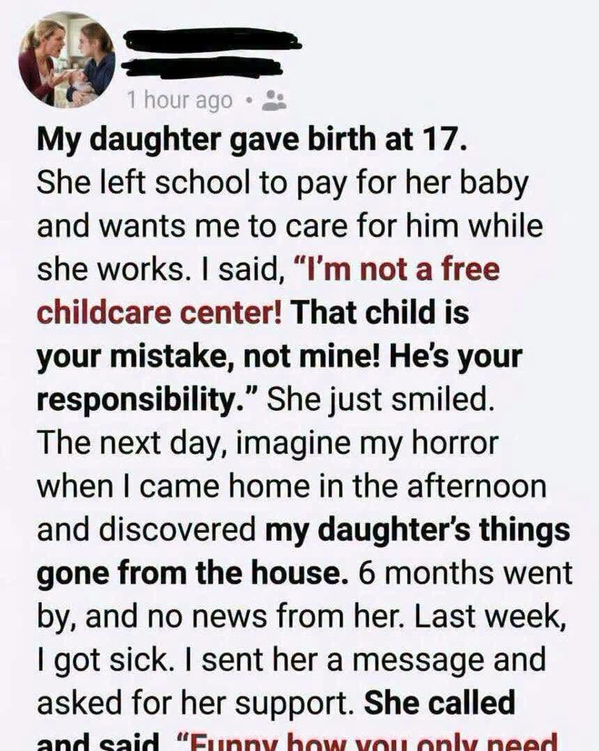 The Heartbreaking Words My Daughter Said Years After I Refused to Help