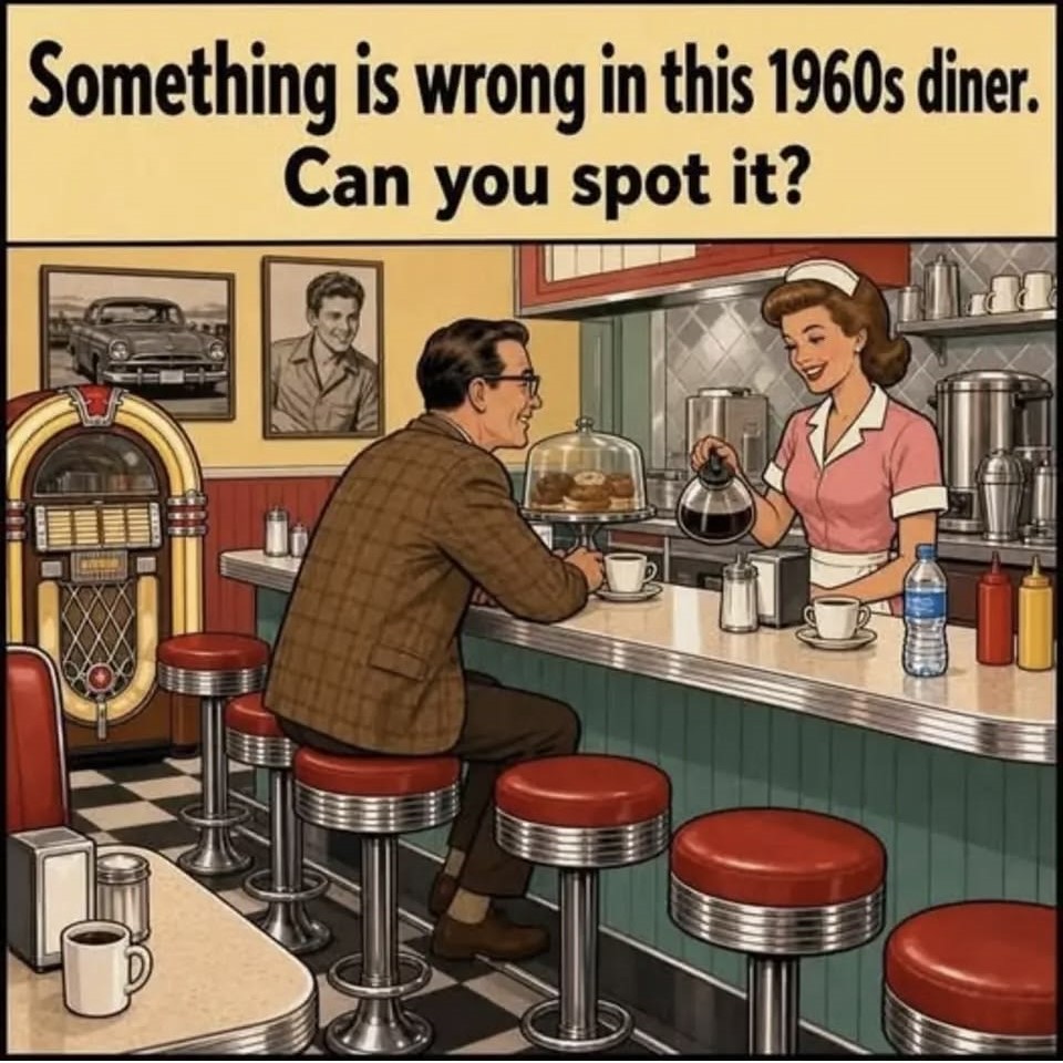 The Sneaky Modern Detail Everyone Missed in This 1960s Diner Scene