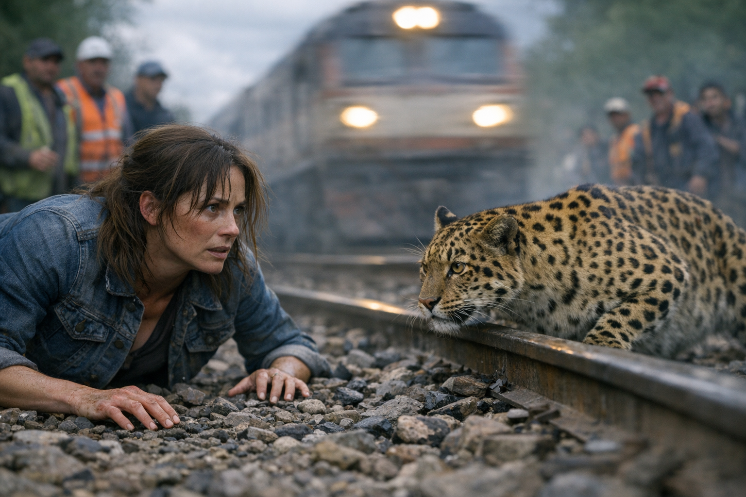 Terrifying Close Encounter: Woman's Narrow Escape with a Wild Cat by the Tracks
