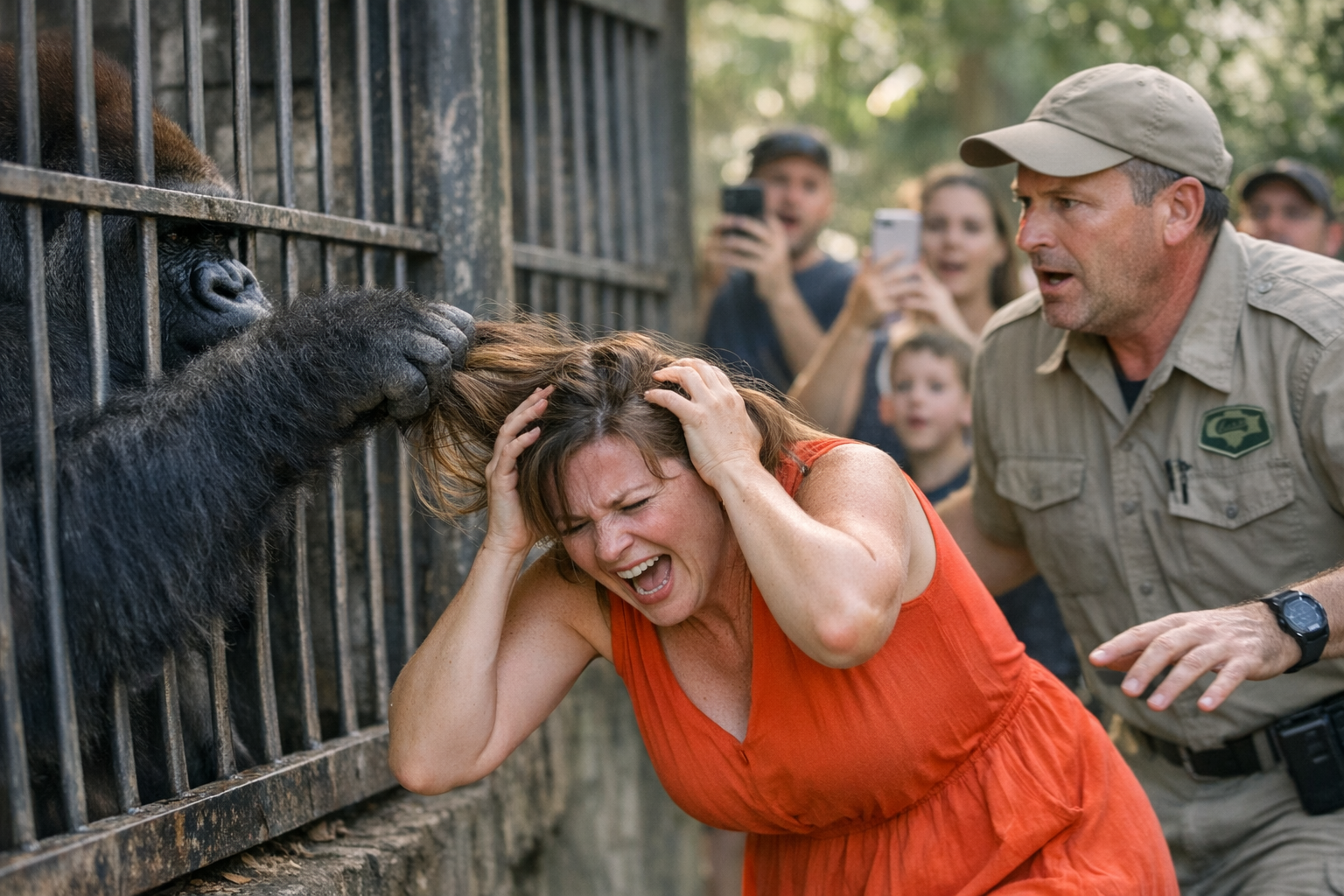 Zoo Shocker: Woman's Frightening Encounter with Gorilla Leaves Visitors Stunned